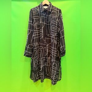 Elegant Black and White Patterned Dress